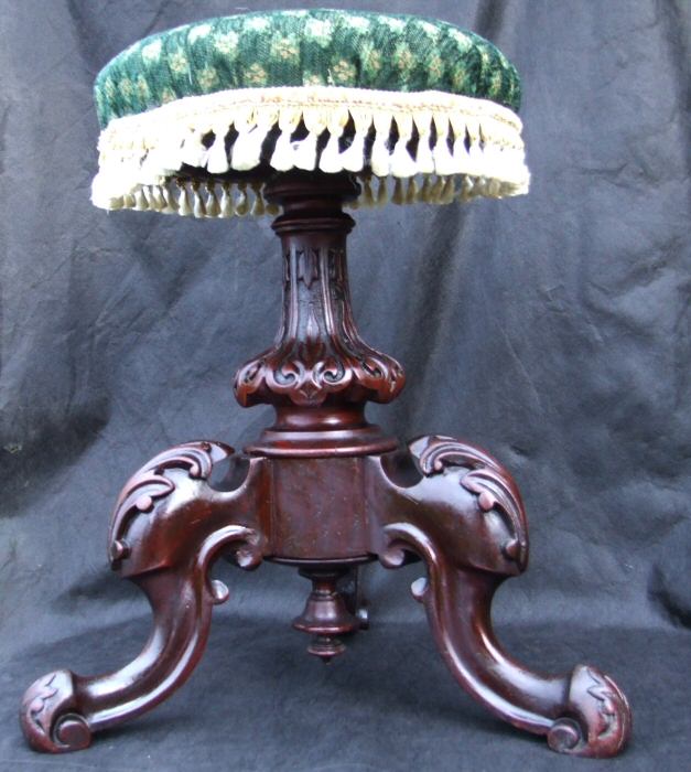 Victorian mahogany revolving piano stool