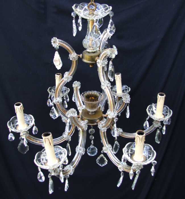 Circa 1930 6 Arm Marie Therese Chandelier