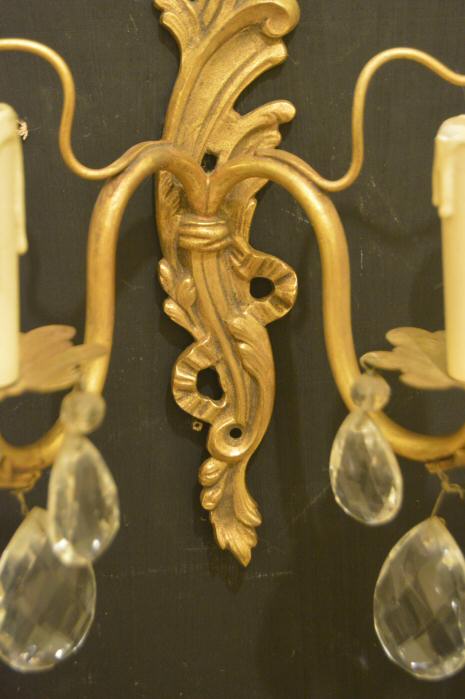 pair of double arm accanthus wall lights
