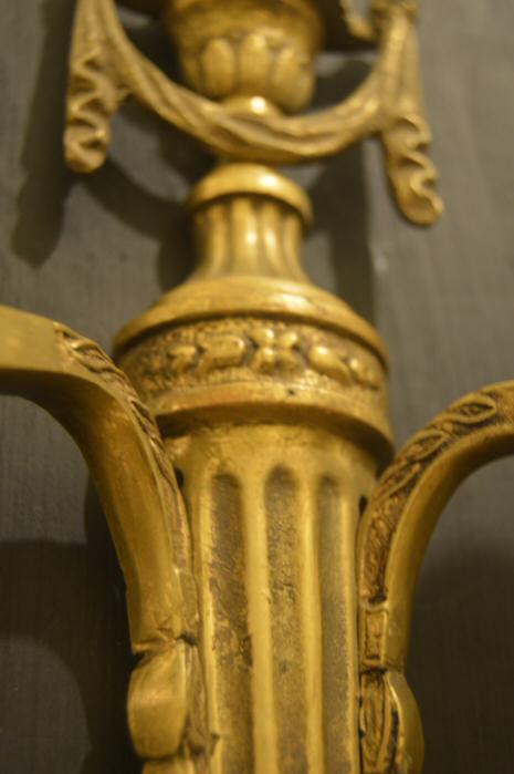 Pair of Edwardian Double Arm Cast Brass W