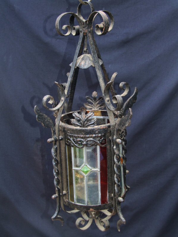 Late Victorian Cylindrical Wrought Iron Lantern