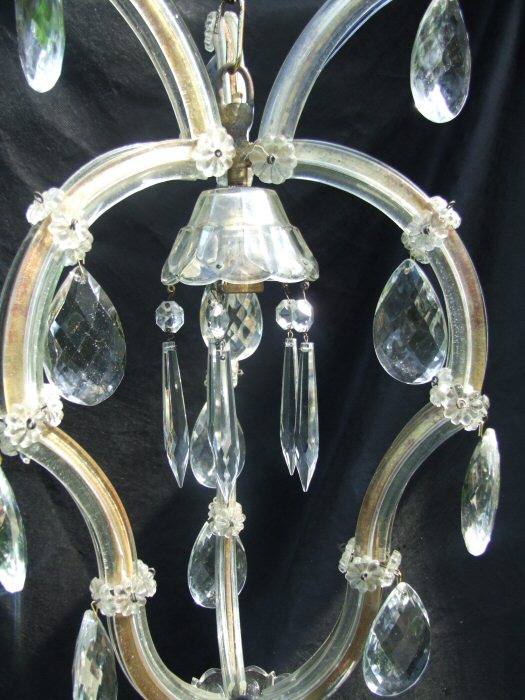 Antique Marie Therese single bulb chandelier