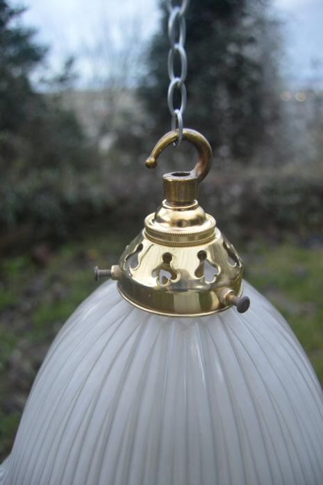 Edwardian opaque ribbed ceiling light