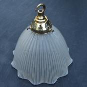 Gorgeous Edwardian Opaque Ribbed Ceiling Light
