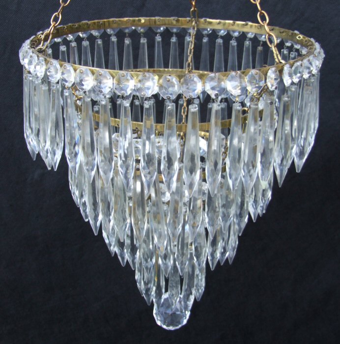 Circa 1930, A Large 4 Tier Icicle Drop Chandelier