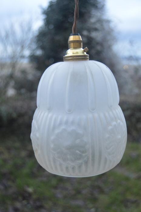 Small Opaque 1930s Ceiling Light
