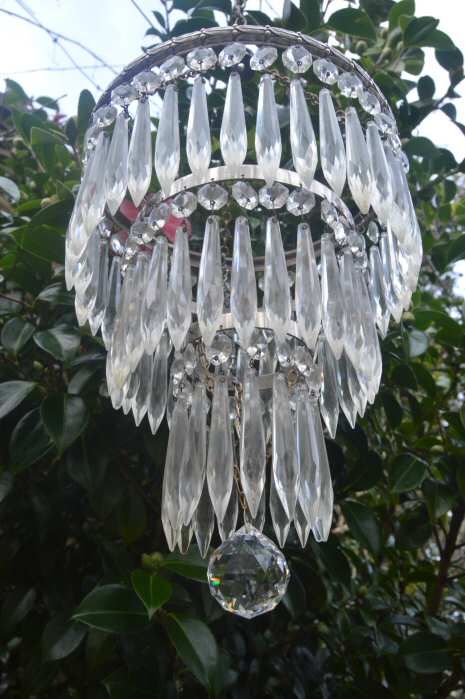 Edwardian 3 Tier Icicle Chandelier with silver plated period cast brass frame