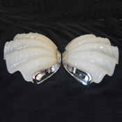 Pair of White  Art Deco Shell Wall Lights