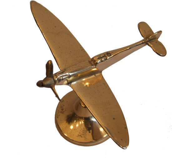 Vintage Brass Spinning Propeller Desk Paperweight 