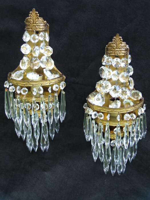 Pair of 1930 Icicle Drop Wall Lights