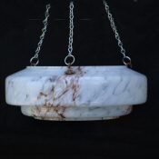 Mottled White and Chocolate Art Deco Ceiling Light