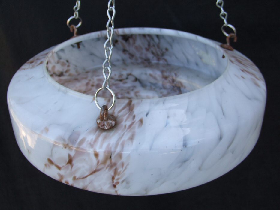 Mottled White and Chocolate Art Deco Ceiling Light