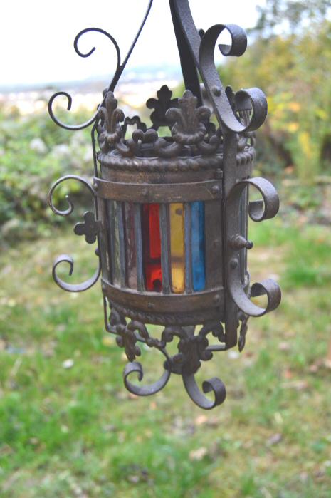 Gorgeous Petite Cylindrical Late Victorian Wrought Iron Lantern