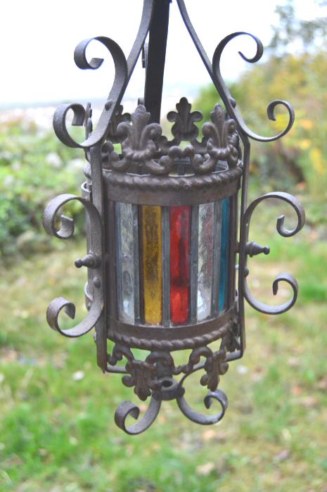Gorgeous Petite Cylindrical Late Victorian Wrought Iron Lantern