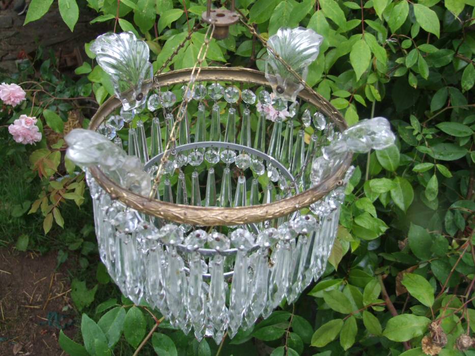 A Beautiful Mid 20th Century 3Tier Icicle Drop Chandelier