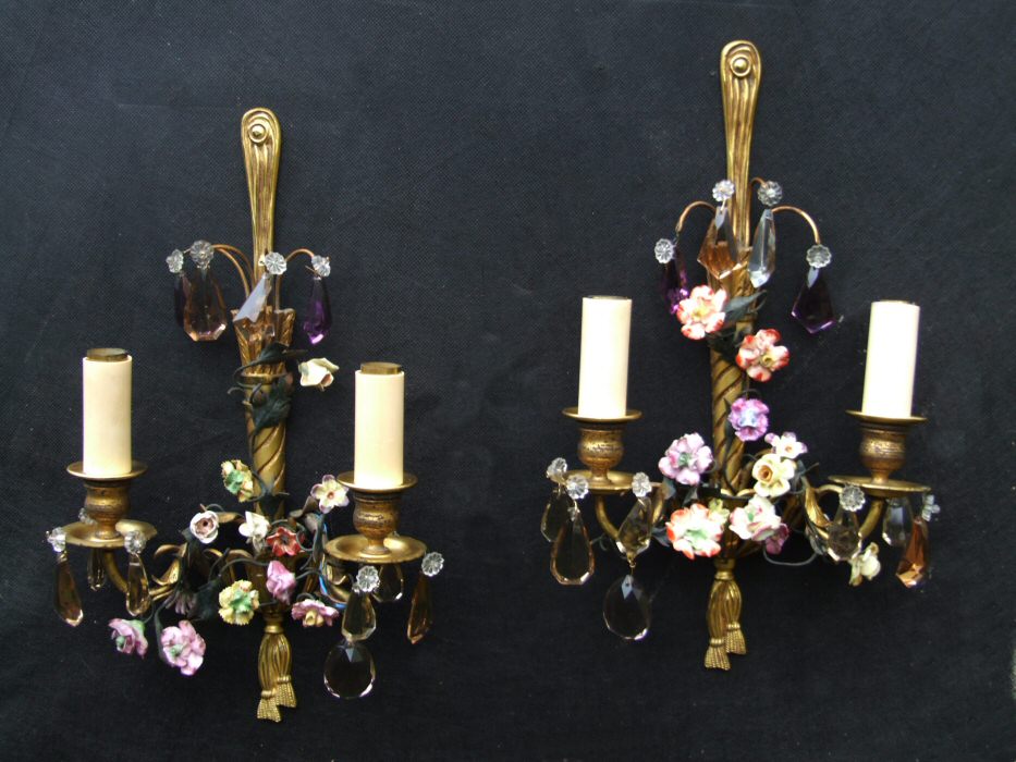 Stunning Pair of Early 20th Century Decorative Wall Lights