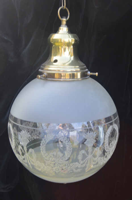 Mid/late 20th Century Etched Glass Ceiling light