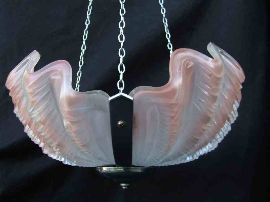 Pale Pink Art Deco Shell Ceiling Light