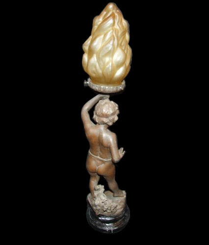 French Spelter Figural Lamp